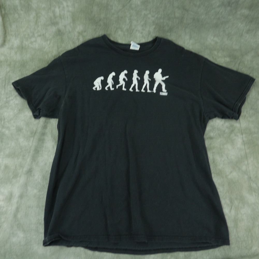 GUC Delta Apparel Black Tee Guitar TCOMBO Guitarist Evolution Size XL   8603